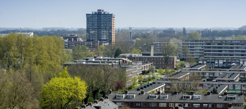 Luchtfoto van de Gildenwijk in Gorinchem door fotograaf Erno Wientjes