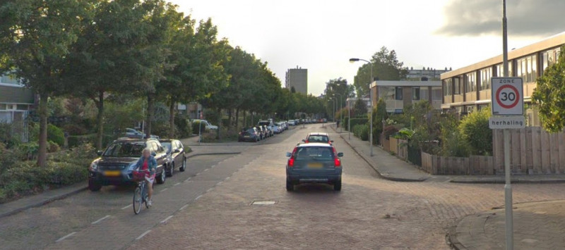 Foto van de locatie van de werkzaamheden in de Weverstraat in Gorinchem
