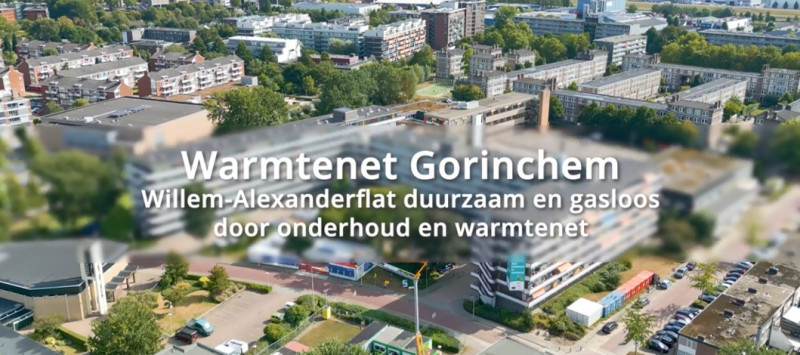 foto van de Willem Alexanderflat die als eerste aangesloten is op het warmtenet Gorinchem