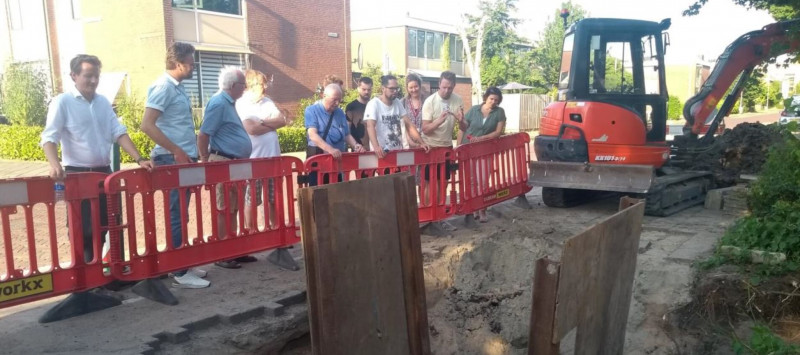 Foto genomen in de Gildenweg tijdens de rondleiding op 15 juni 2023