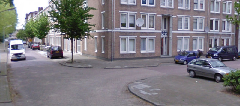 Foto van de locatie van de werkzaamheden in de Snijderstraat / Weverstraat in Gorinchem.