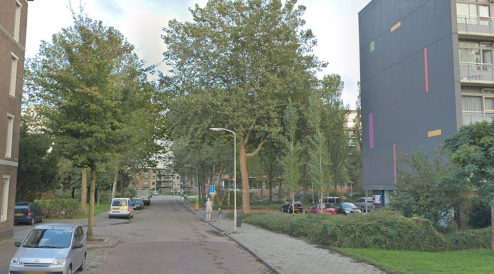 Foto van de locatie van de werkzaamheden in de Weverstraat in Gorinchem