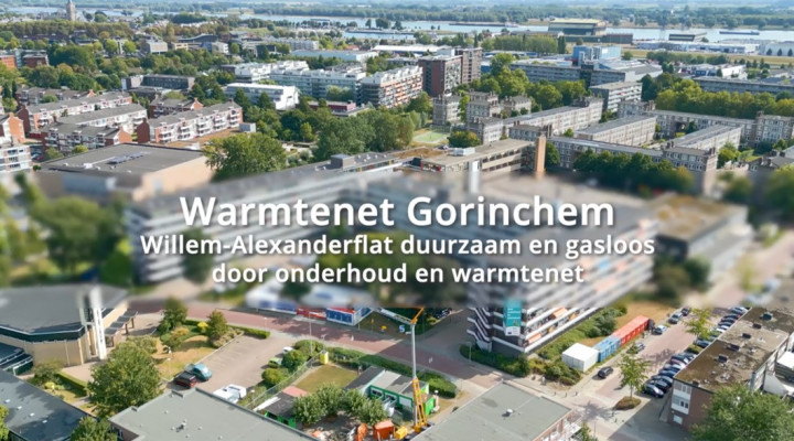 foto van de Willem Alexanderflat die als eerste aangesloten is op het warmtenet Gorinchem