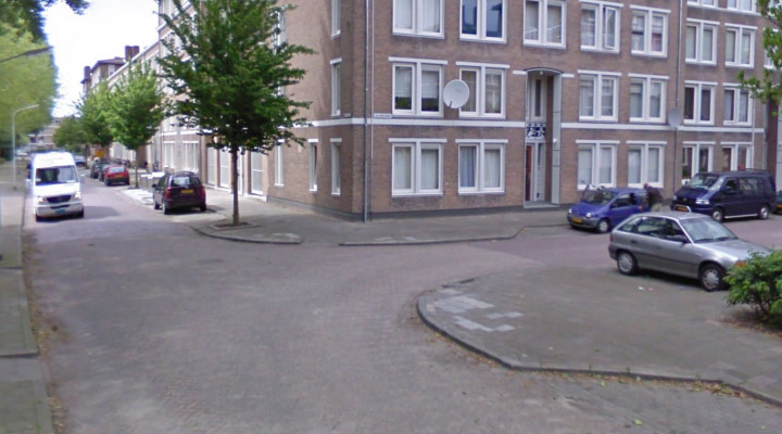 Foto van de locatie van de werkzaamheden in de Snijderstraat / Weverstraat in Gorinchem.